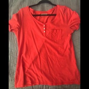 Coral blouse with pocket